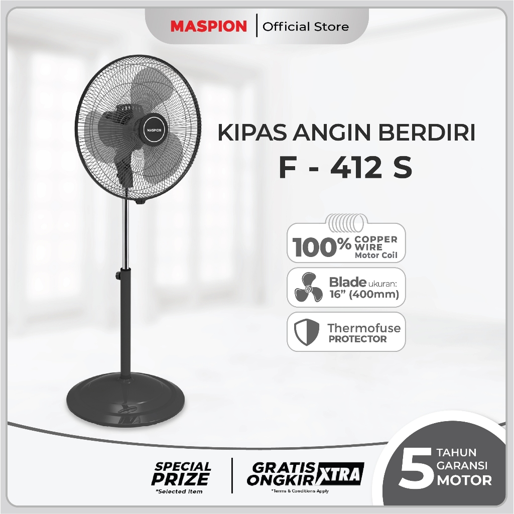 Maspion Kipas Angin Berdiri 16 Inch F-412 S - Indonesia