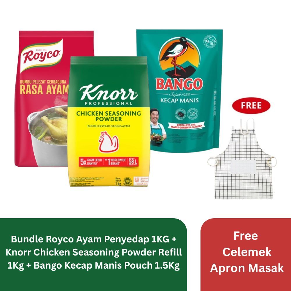 Bundle Royco Ayam Penyedap 1KG + Knorr Chicken Seasoning Powder Refill 1Kg + Bango Kecap Manis Pouch