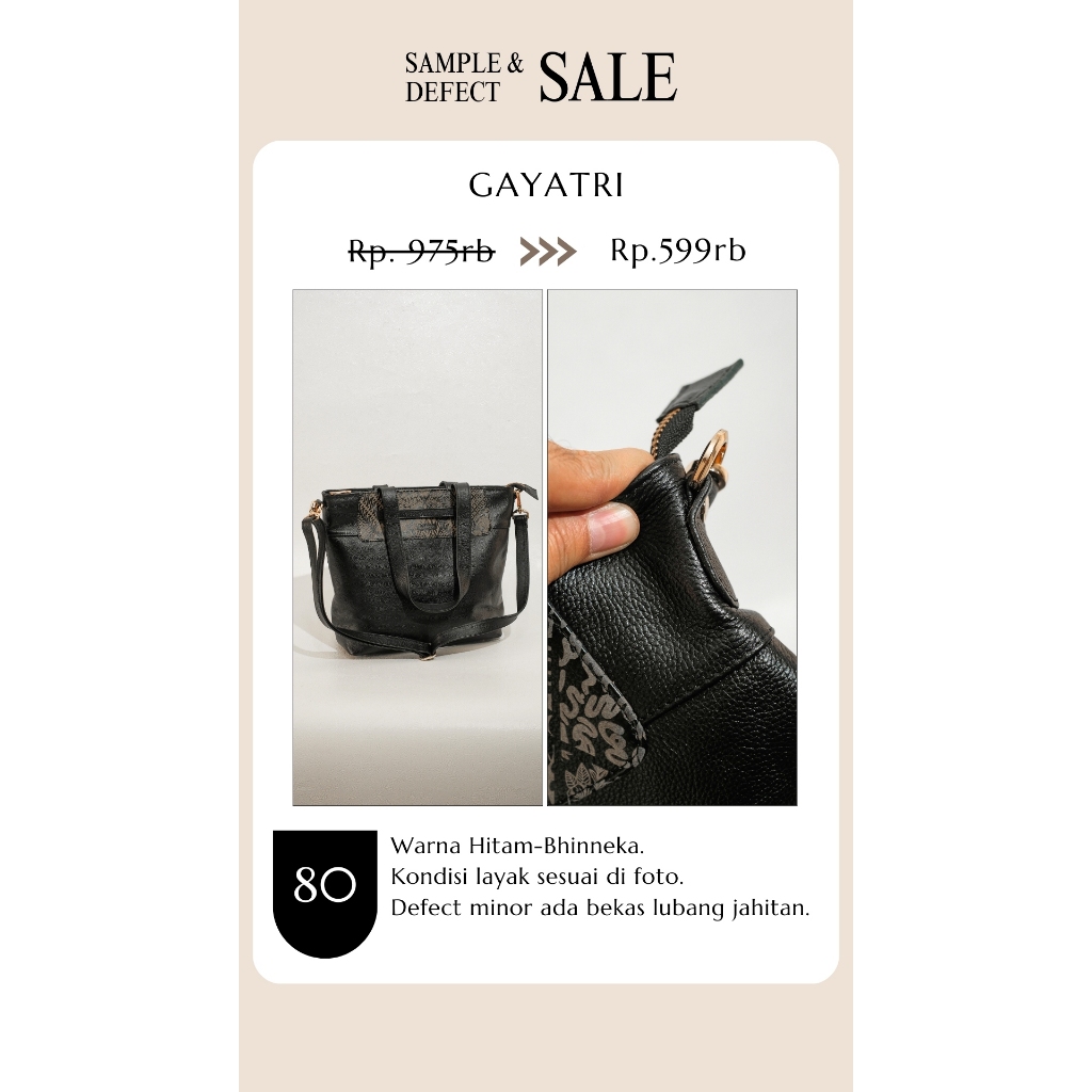 Leswan - Defect Sale Gayatri Bag Warna Hitam