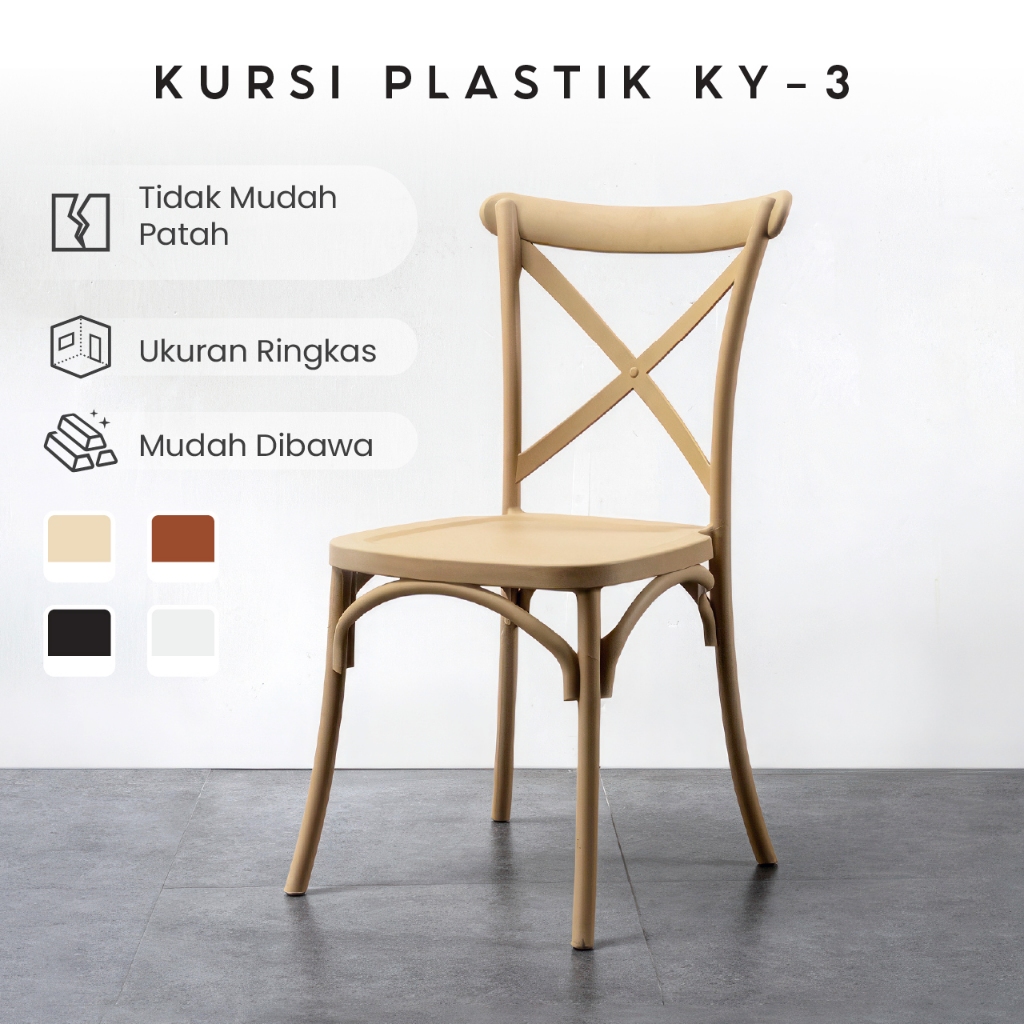 FURNITURE - Kursi Plastik - Kursi Belajar - Kursi Meja Belajar - Kursi Ruang Tamu Santai Sandaran