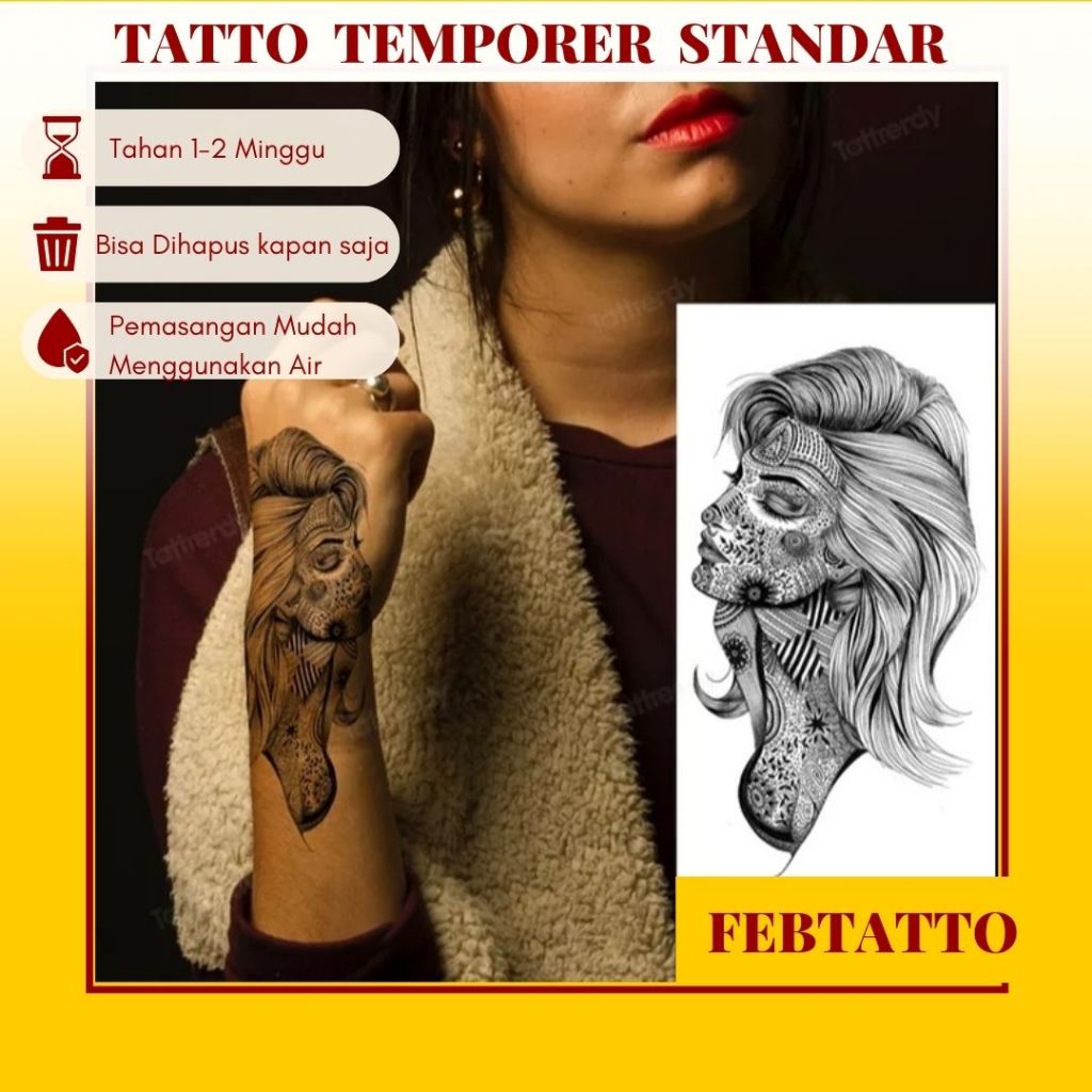 Tato Temporer Ukuran 21cmx15cm Motif Aesthetic Tatto Temporary Stiker Tato Halal Grosir Tato air mot