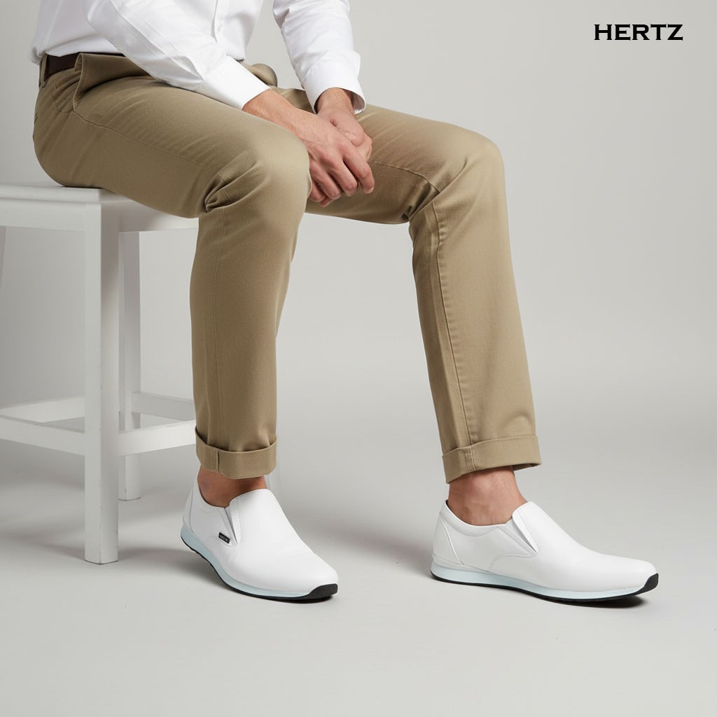Hertz - Sepatu Slip On Pria H 4442 Brand Hertz Sepatu Sneakers Casual Santai Hangout Sekolah Kuliah 