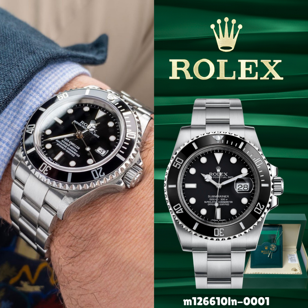 Jam tangan Original ROLEX Submariner m126610ln-0001 Black sudah termasuk Box Lengkap 100% ORI Bisa C