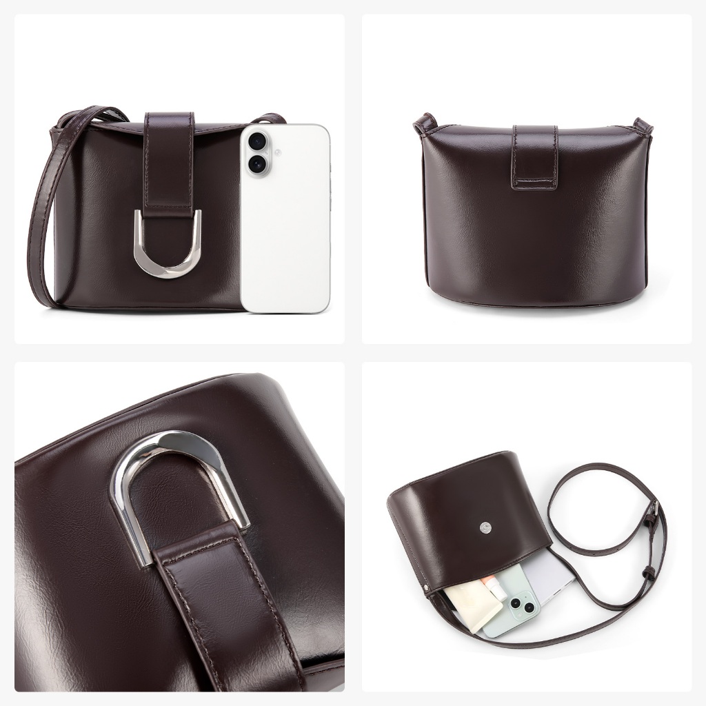 HOT PRODUCT Tas Ketek, Tas Bucket Retro by RAINSMORE - Tas Bentuk U yang Eksklusif, Model Kekinian