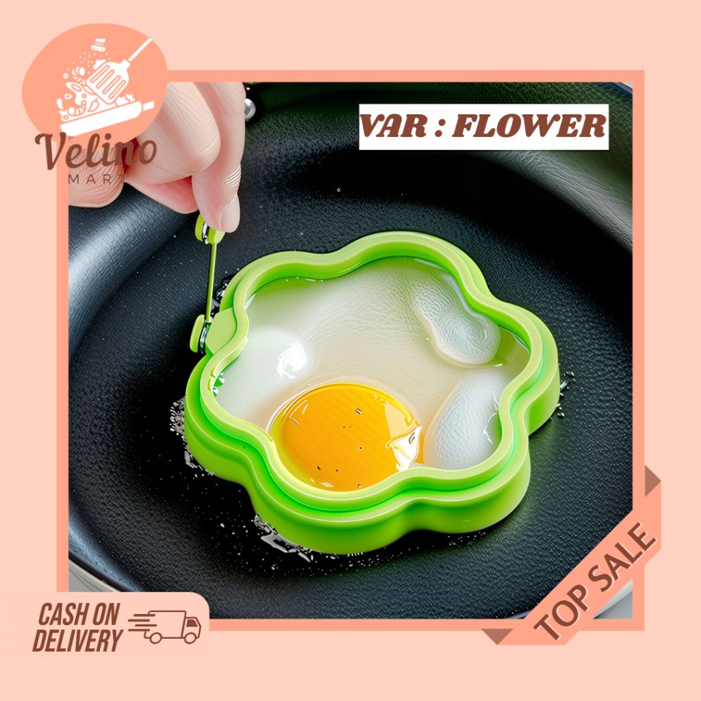 Cetakan Telur Bahan Silikon Bentuk Bunga / Cetakan Telur Anti Panas / Cetakan Telur Dadar Omlet