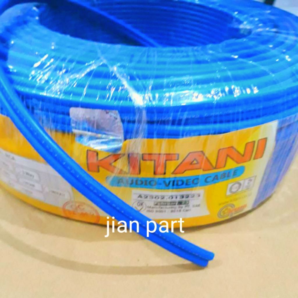 1 roll kabel rca audio video 2-2 KITANI .Panjang 60 meter