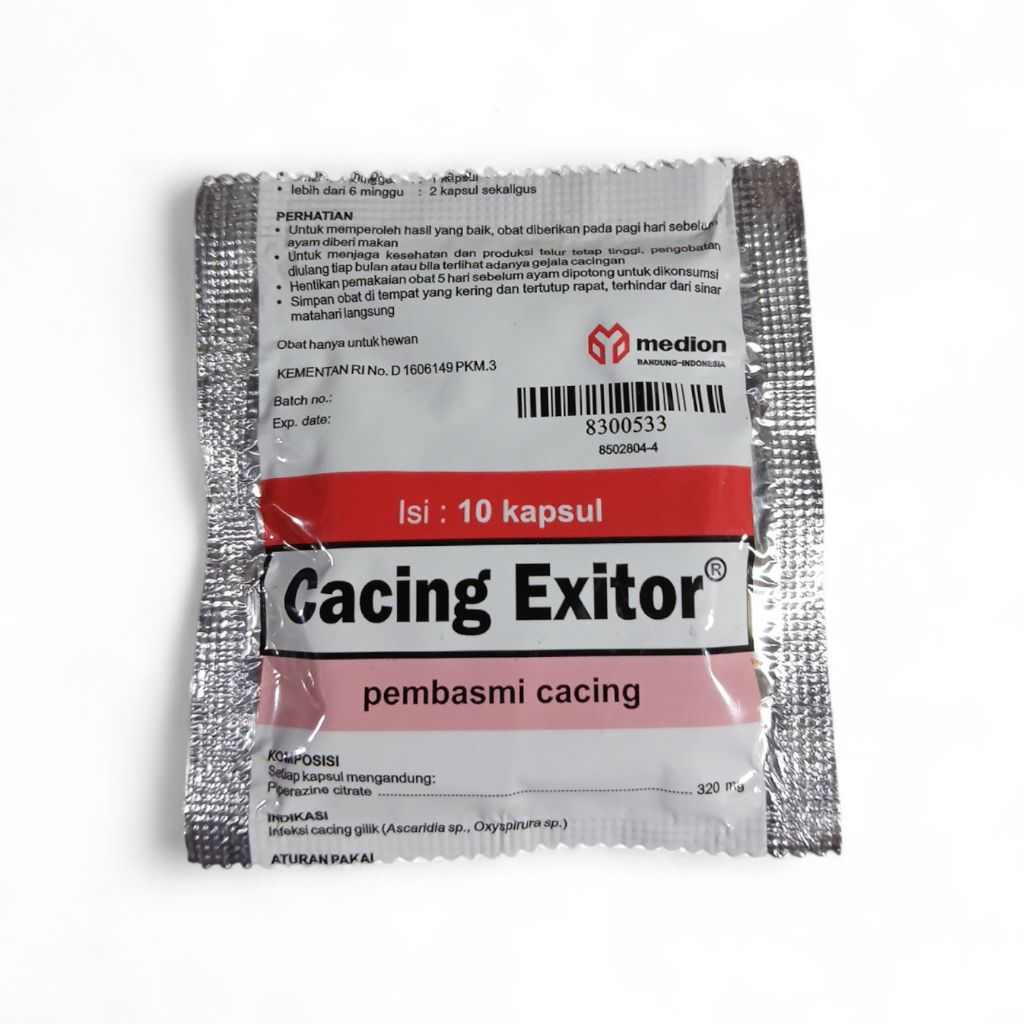 CACING EXITOR  isi 10 Kapsul. Obat CACING Ayam,Merpati dll