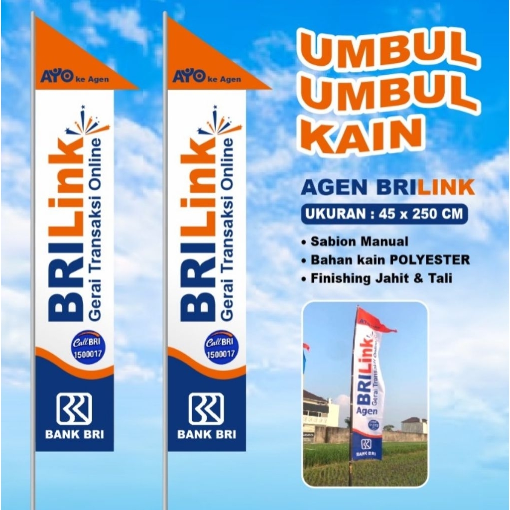 UMBUL UMBUL AGEN BRILINK UKURAN 45 X 250 CM