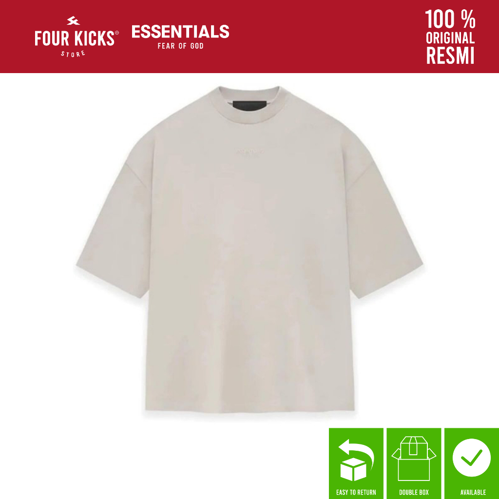 Essentials Tshirt Fear Of God  Silver Cloud - 100% ORIGINAL RESMI