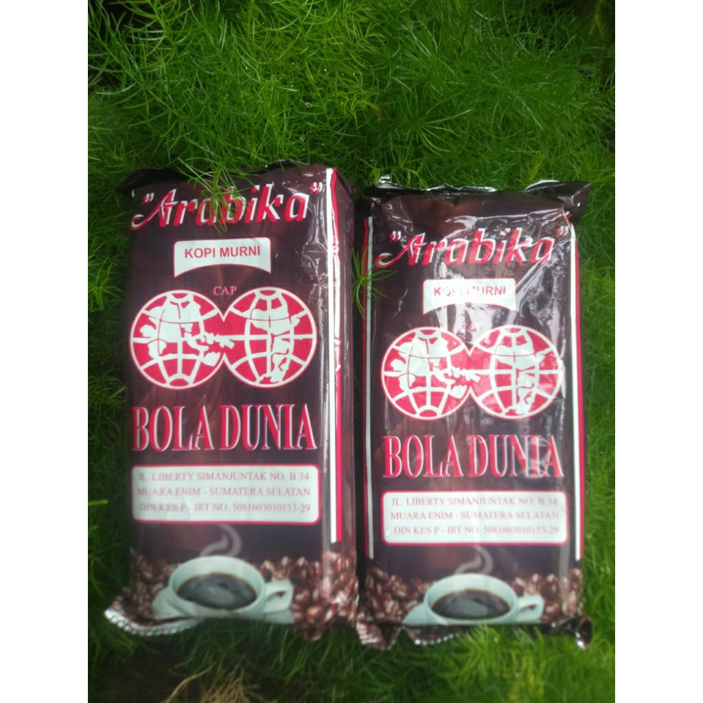 Kopi Hitam Bubuk Arabika Cap Bola Dunia Asli Lahat Kemasan 200 Gram Di Jamin 100% Original & Halal