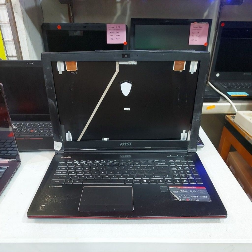 Laptop Msi MS-16J1 GTX mati total tanpa lcd tanpa ram tanpa ssd jual casing dan mesin saja no kompla