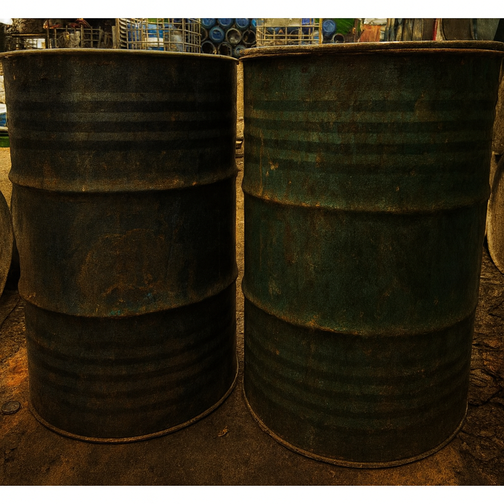 Drum Besi / Tong Besi Kapasitas 200 Liter TL (tutup lebar) bekas oli