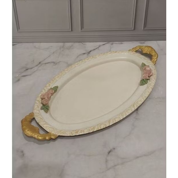 Cake Stand Putih Pink Bunga Putih Ori Turki Turkey Rose Cake Stand Nampan bunga pink Nampan Pink Nam