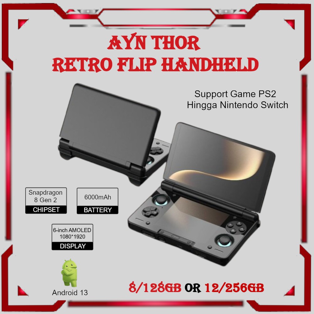 AYN Thor Retro Handheld Dual Screen OLED Game Console Portable Android OS