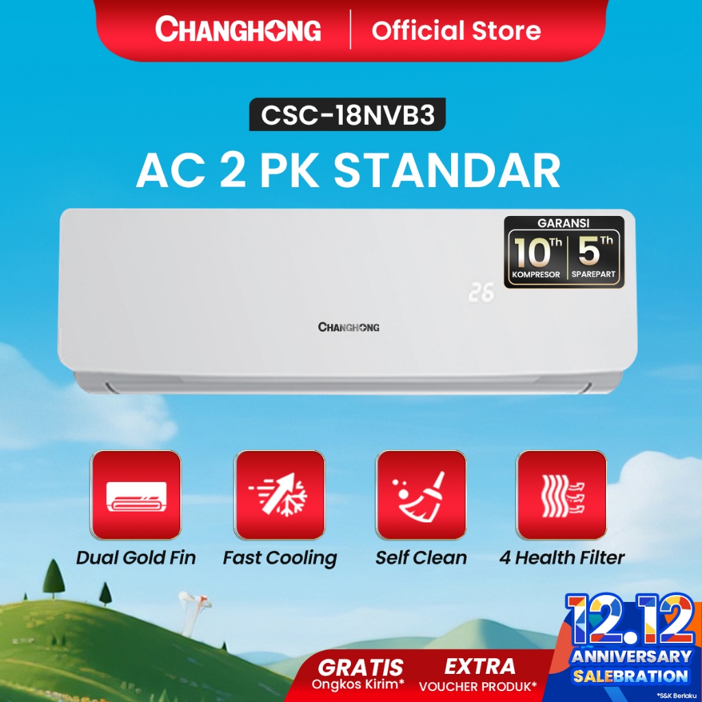 Changhong AC Split Dinding CSC-18NVB3 - 2PK Standard
