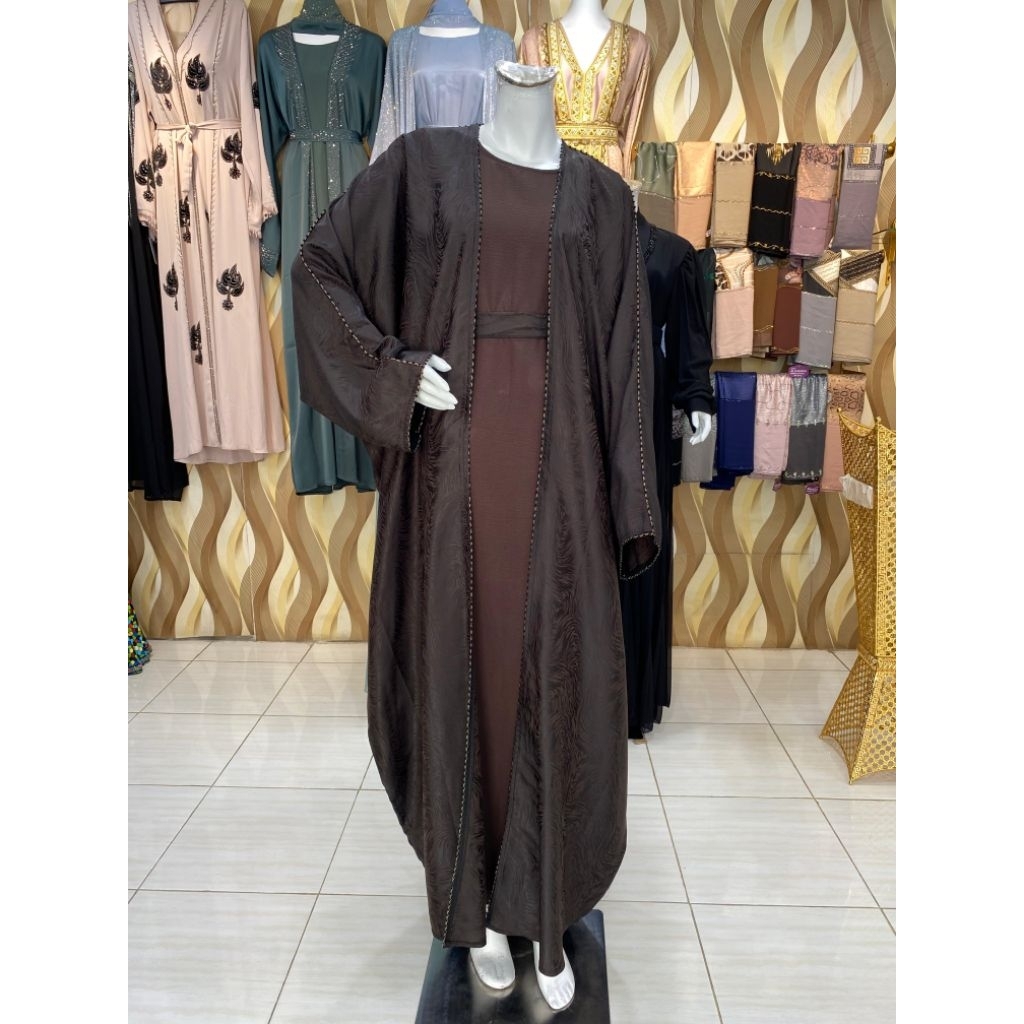 Abaya Dubai Inner Outer Lepas Pasang Outer Model Kaftan/Kelelawar