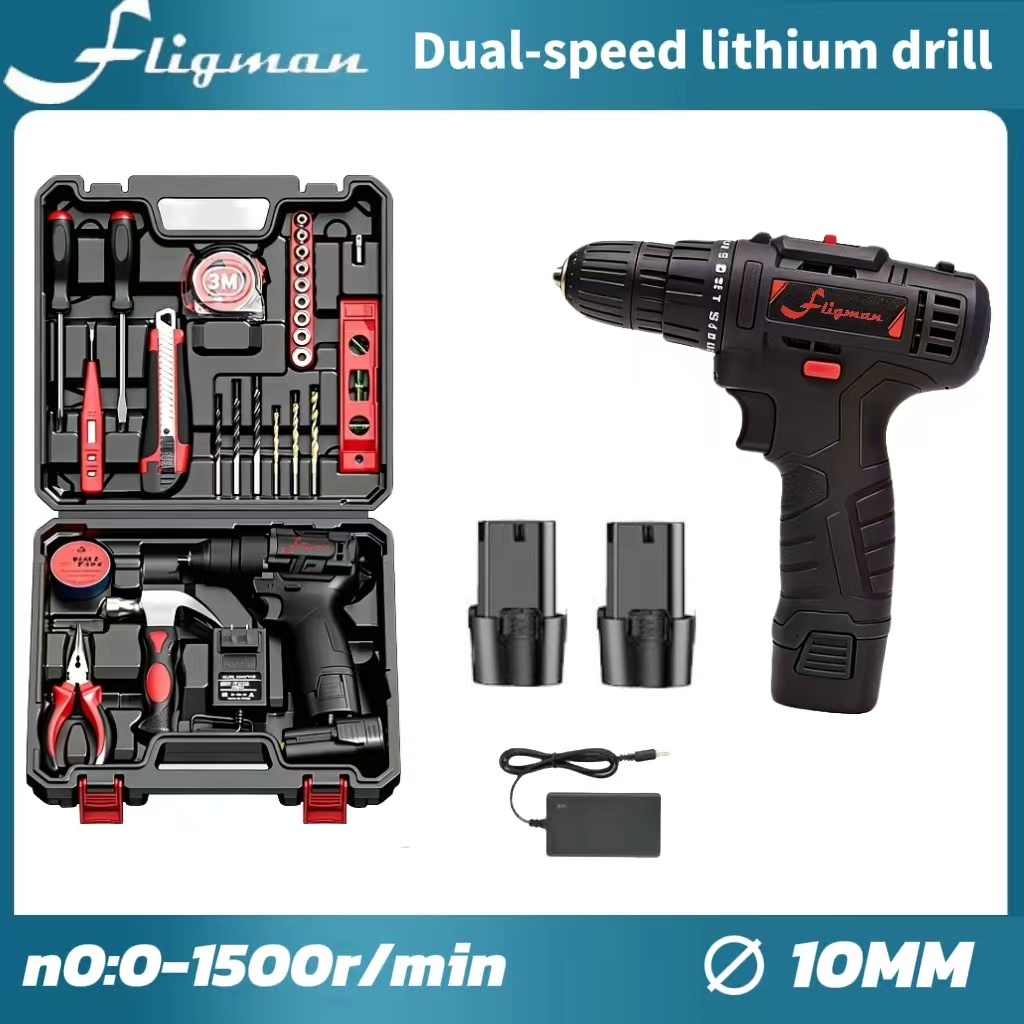 Fligman Bor listrik mini dengan satu set peralatan istimewa gratis.