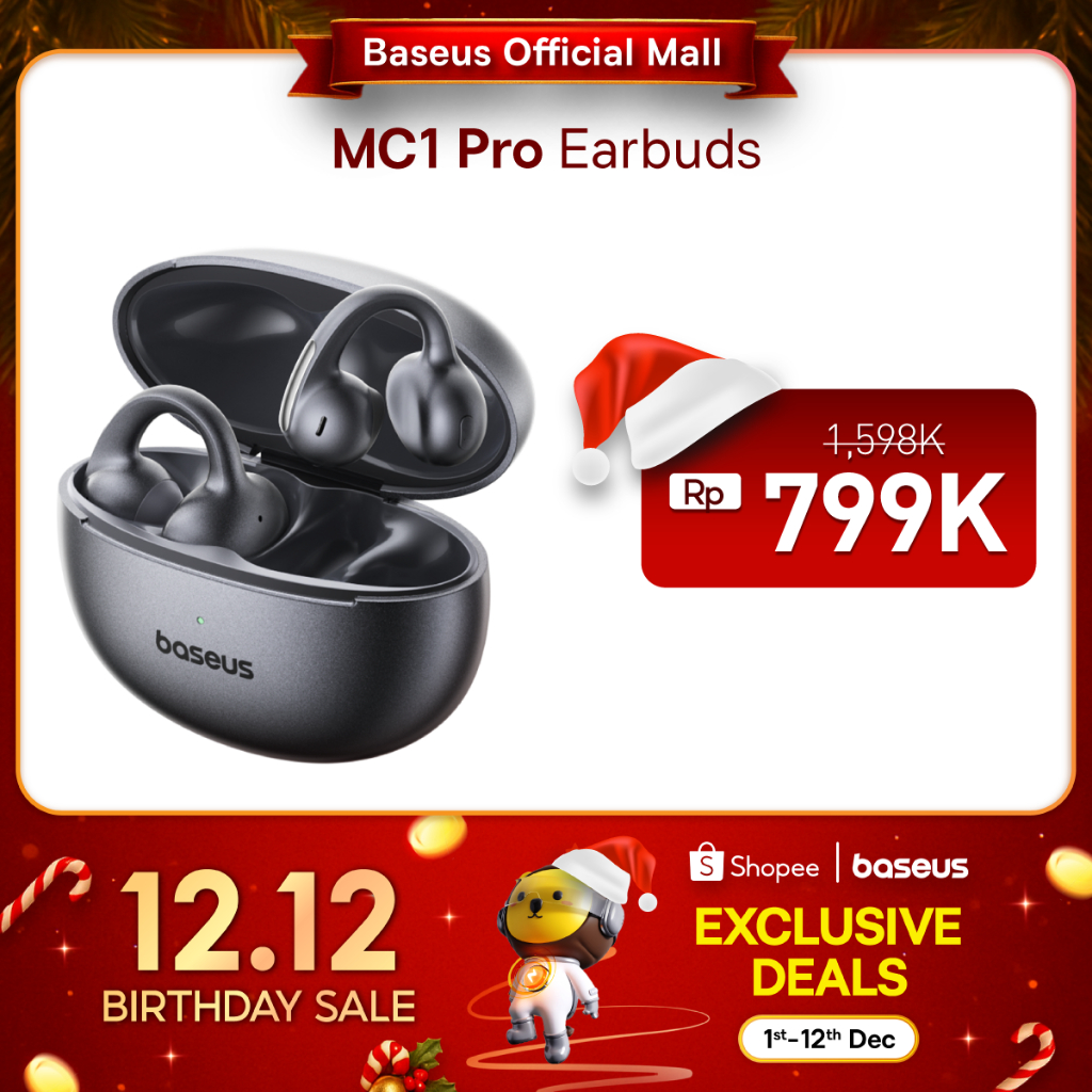 Baseus Bowie MC1 Pro Open Ear TWS Hi-Res LDAC Earbuds Sport Work Headset Anting Bluetooth OWS Super 