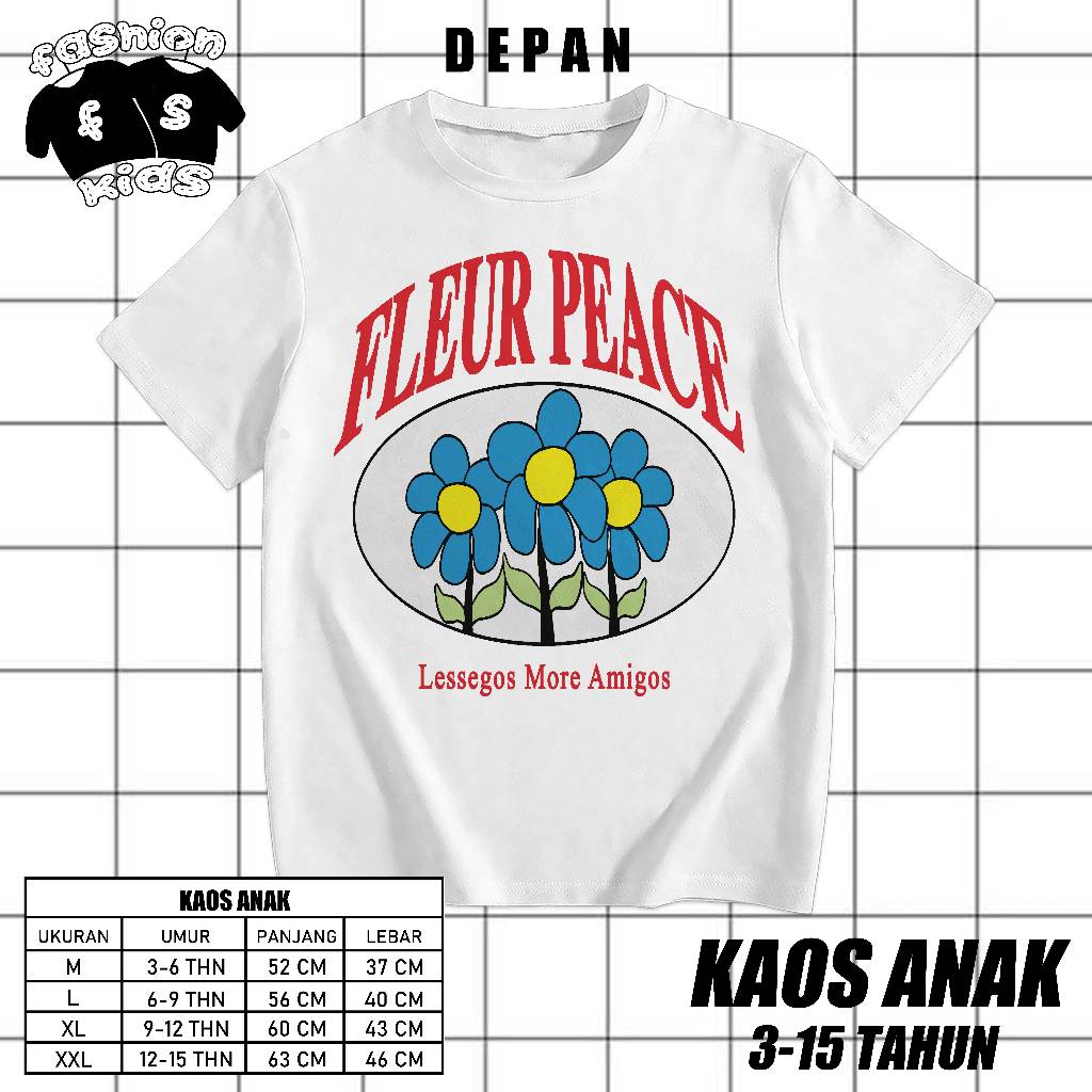 Tshirt Anak Oversize pria Putih Fleur Peace kaos pria wanita hardcore lengan panjang cole pria origi