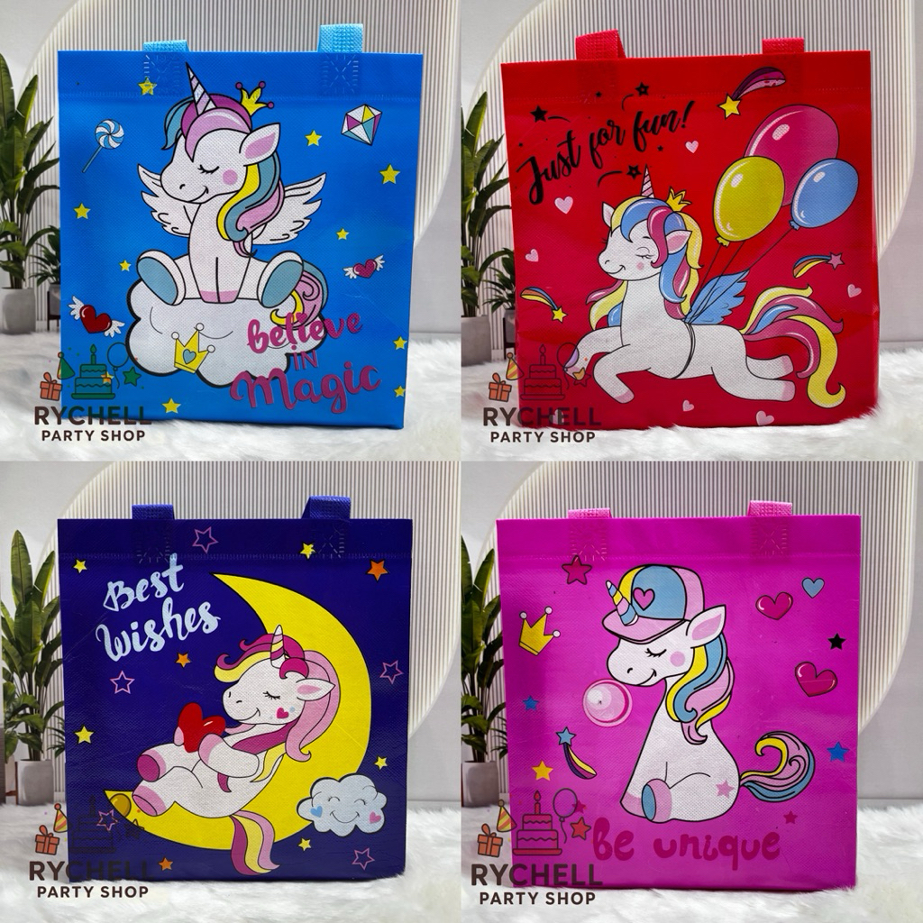 TAS SNACK ULANG TAHUN MOTIF UNICORN | GOODIE BAG UNICORN (1 PCS)