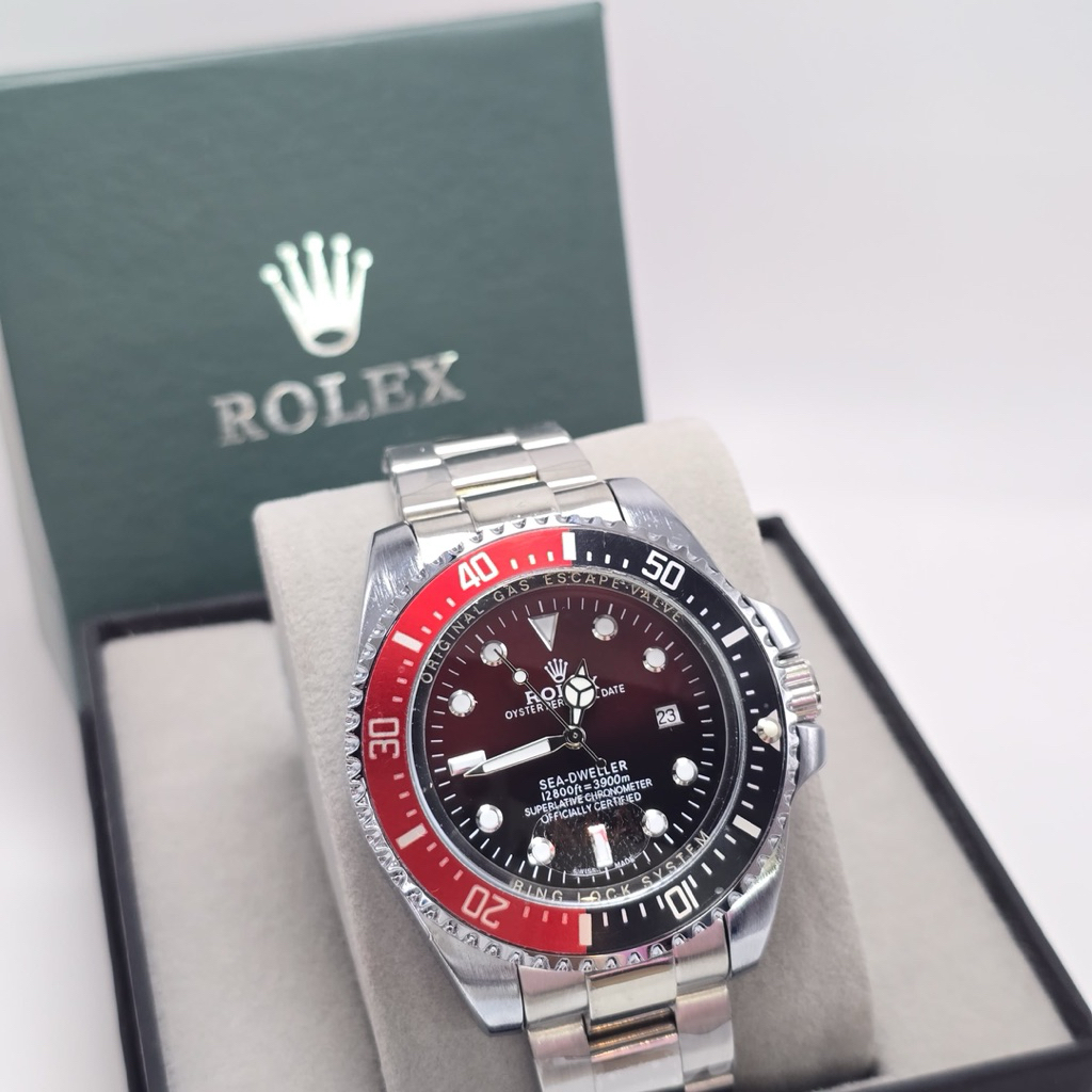 { REAL PICT 100% } Jam Tangan Bussines Pria Rolex 0005 Steinless Steel Ring Putar