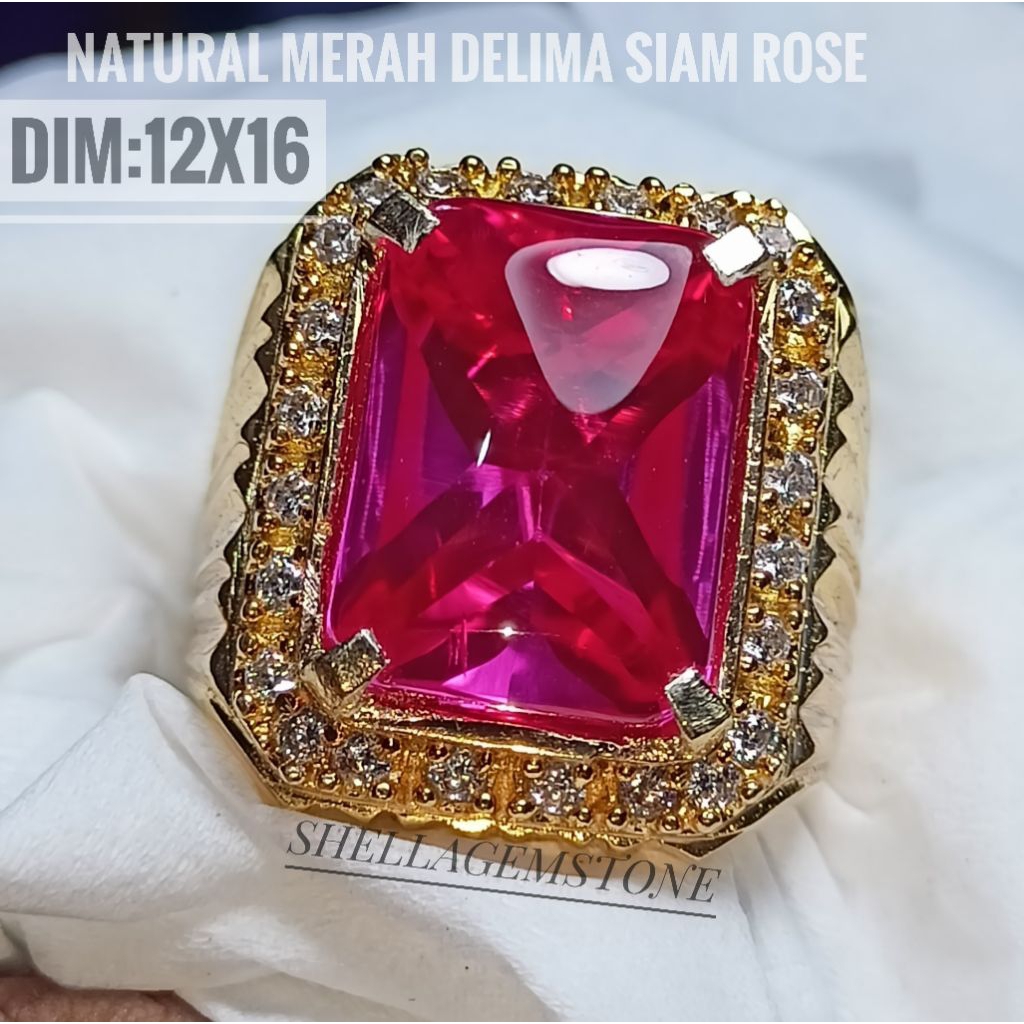 Cincin Batu Akik Merah Delima Siam Rose Asli Bangko Top Quality