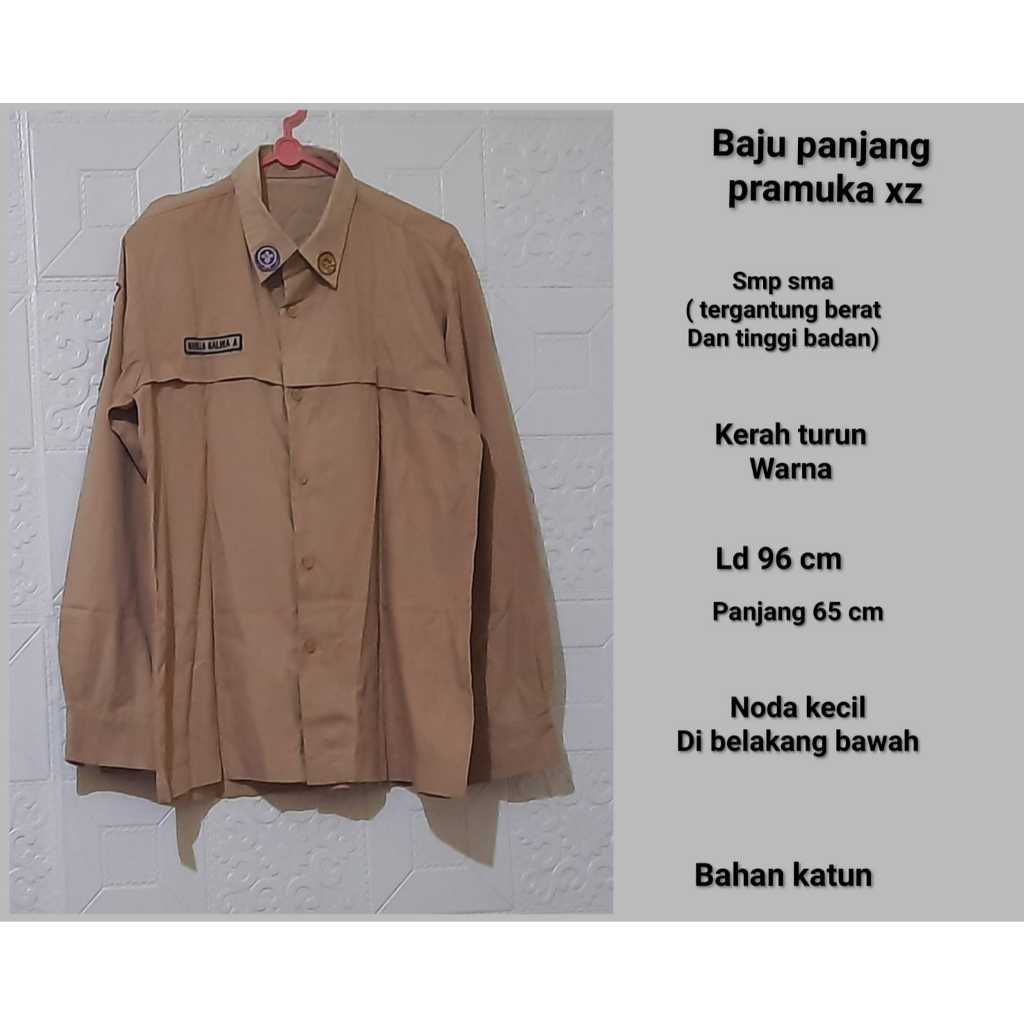 Baju pramuka lengan panjang prelove seragam sekolah anak laki laki perempuan murah meriah