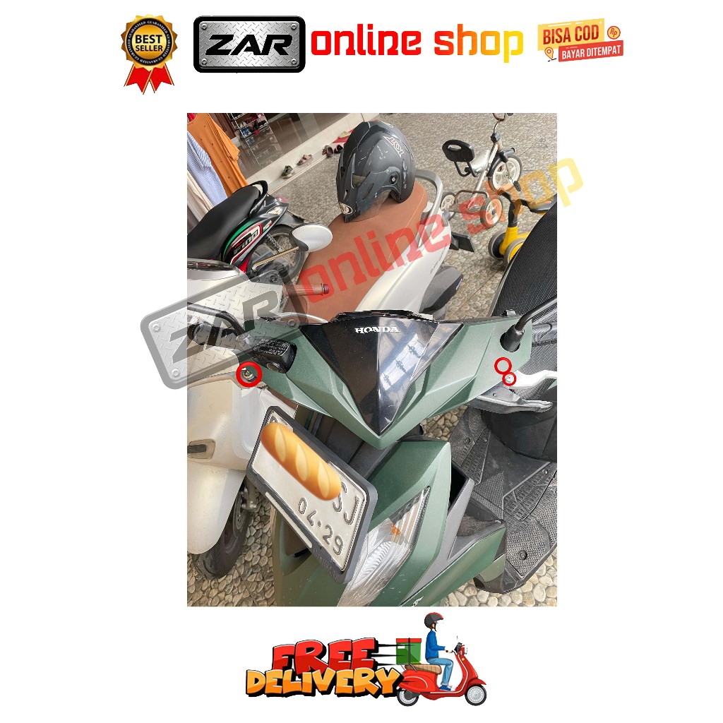 BAUT HANDLE KANAN KIRI ( 3 BAUT + 1 MUR ) GENIO BEAT DELUXE SCOOPY STREET NEW PRESTIGE TAHUN 2018 - 