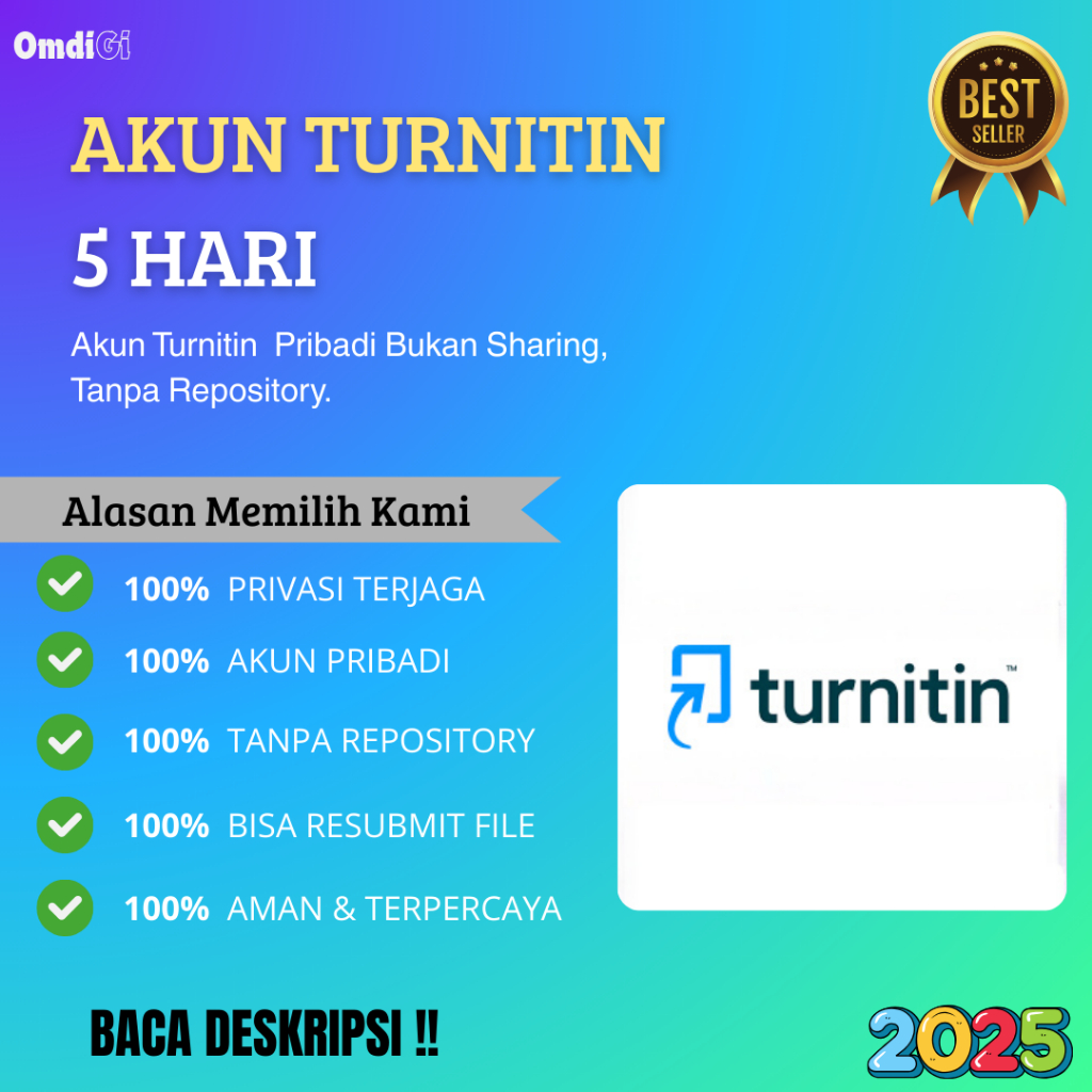 Baru 2025 Akun Turnitin Pribadi Tanpa Repository(bukan akun sharing, siap pakai)