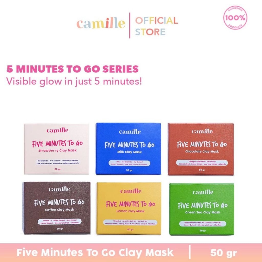 Clay Mask Camille Beauty Five Minutes To Go Terbaru BPOM