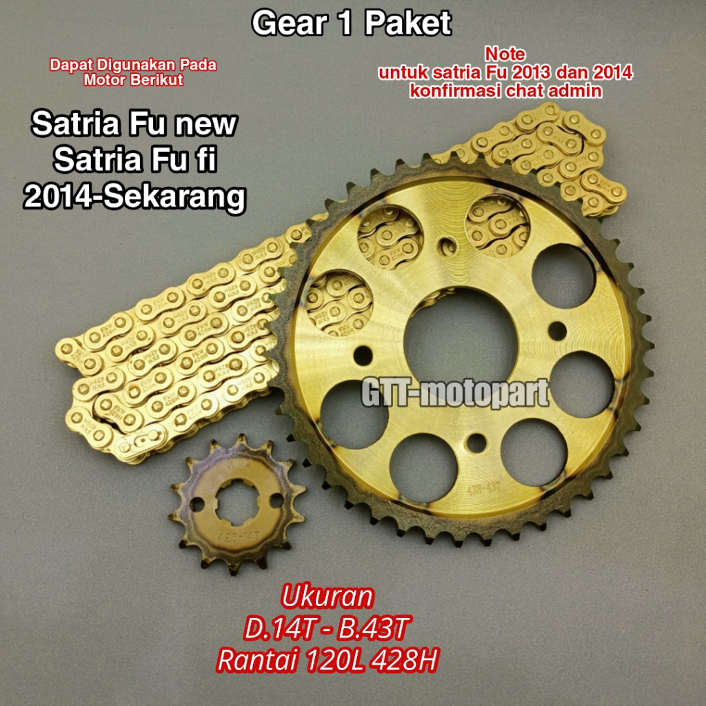 Gear Gir Set Paket Satria Fu new fu fi 2014 - 2020 gearset  Gir Set Gigi tarik gear satria fu