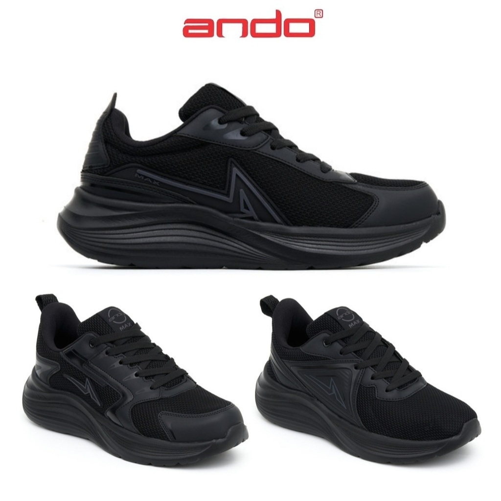Ando Justice Sepatu Sneakers Sekolah 39-44 Sneaker Kasual Pria Hitam Polos magnet zoro