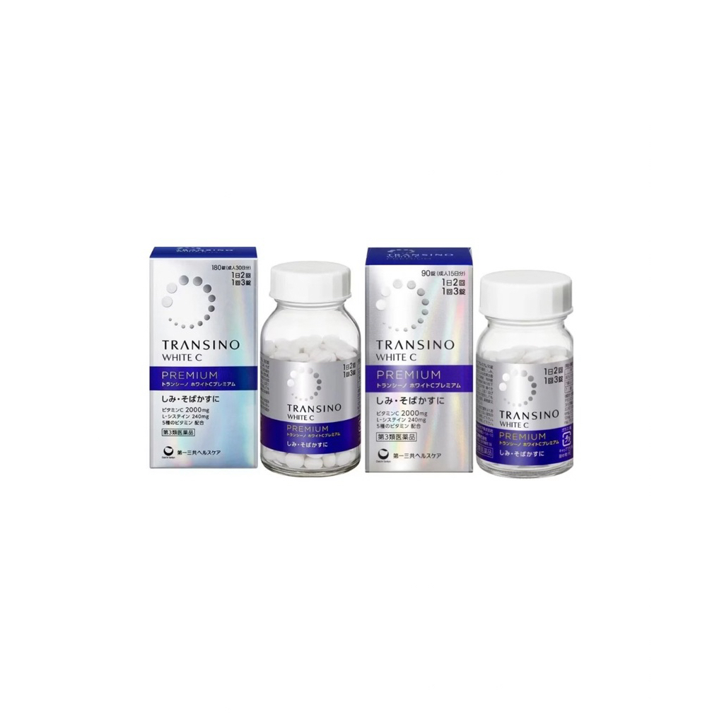Transino White C Premium 90 / 180 Tablet • Vitamin Pencerah Kulit Jepang • Flek & Kusam • Original J