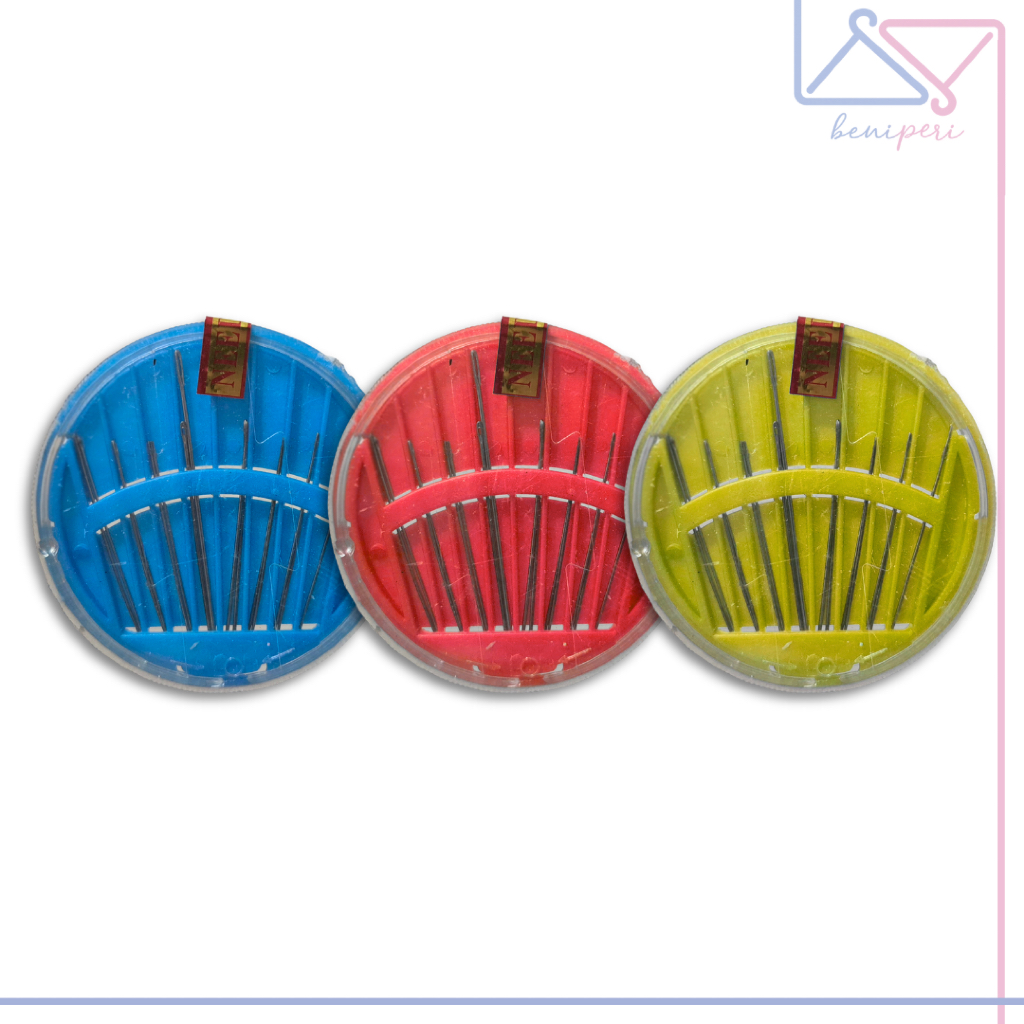 Jarum Jahit Tangan Bulat Ukuran Mix Anti Karat 1 Piring Isi 16 Jarum