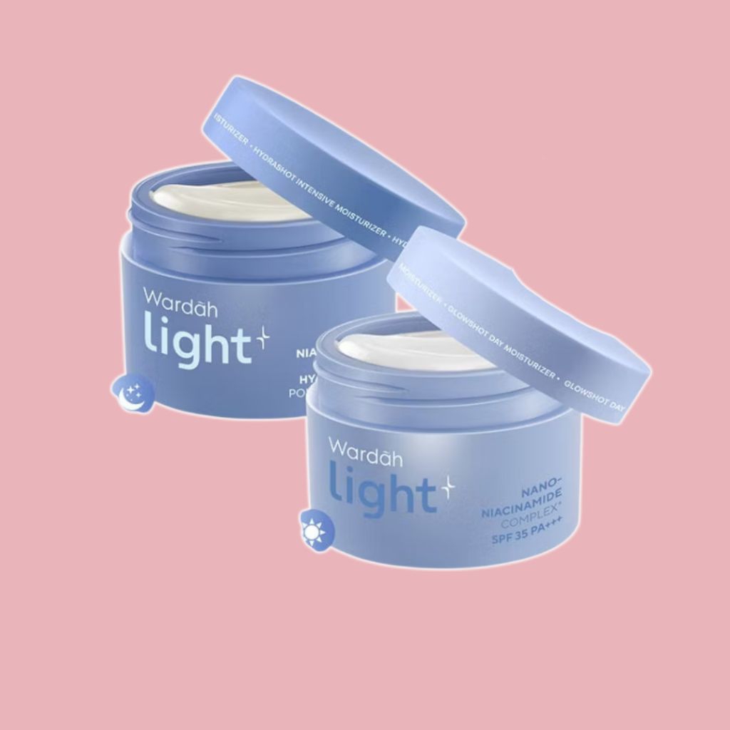 WARDAH MOISTURIZER Pelembab  Wajah Krim Siang Malam Paket Night Day Cream