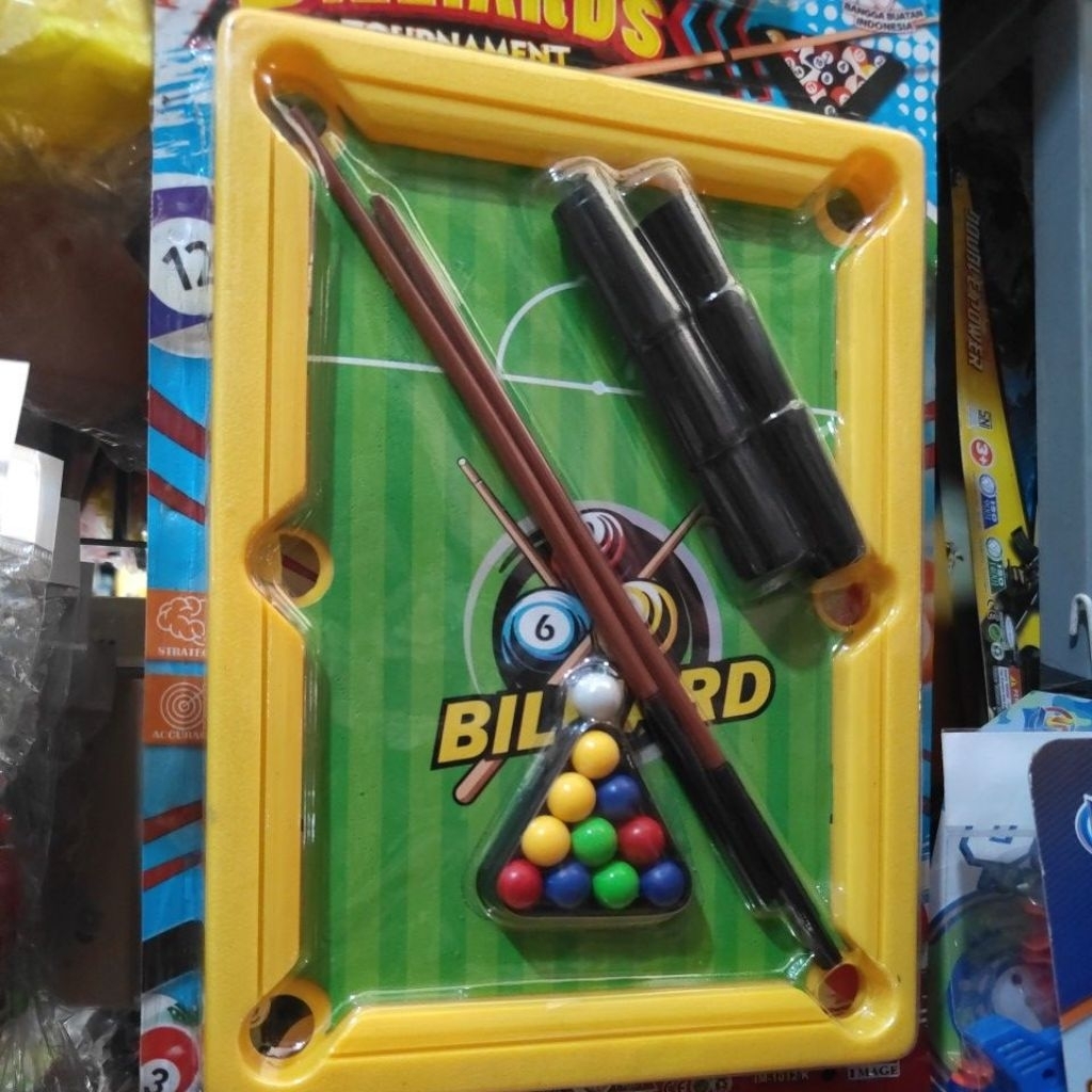 Mainan Billiard Set Mini Shot-Papan Billiard Set ukuran Kecil
