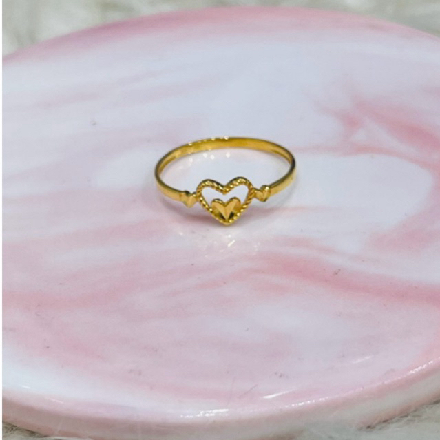 Cincin love simple elegant uk 12 & 14 emas asli kadar 875