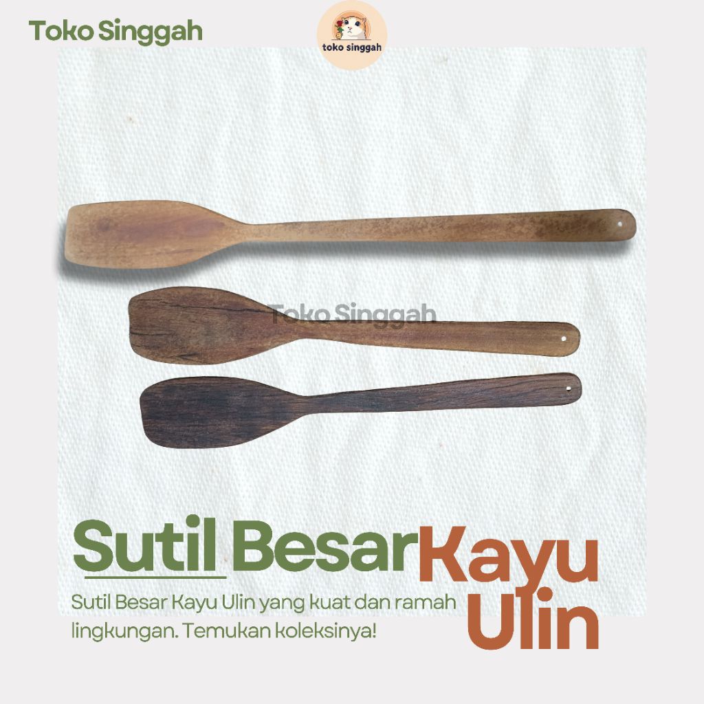 Sutil Spatula Wajan Kawah Untuk Hajatan Asli Kayu Ulin Khas Kalimantan – Ukuran Kecil 62 cm, Sedang 