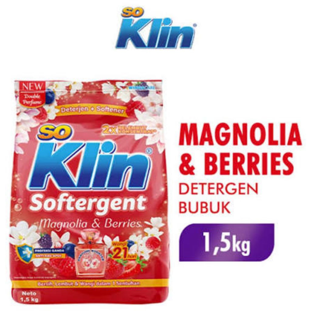 So klin detergent bubuk Magnolia berries 1,5 kg