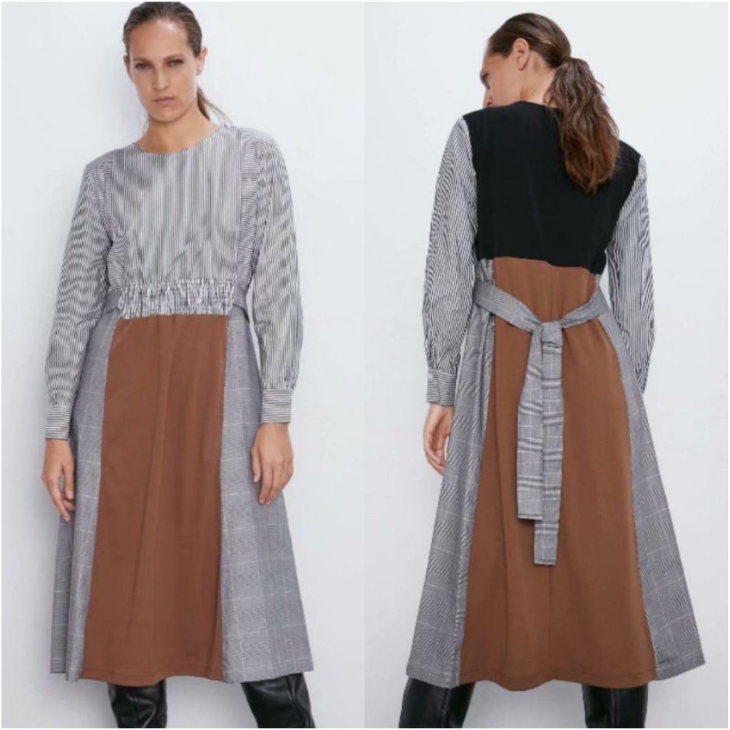 dress kombi patchwork zara