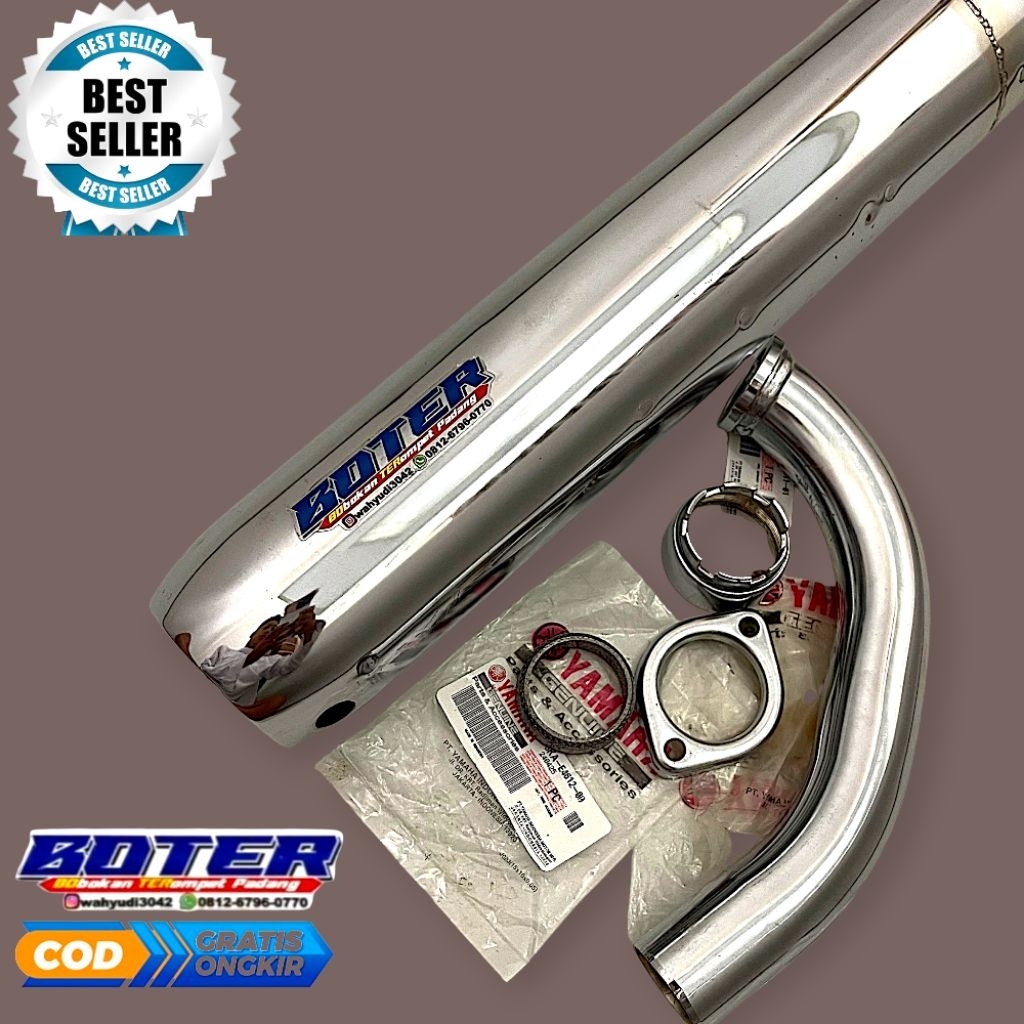 KNALPOT BOTER FULLSET BOBOKAN TEROMPET PADANG ORIGINAL - KNALPOT RX KING RX SPESIAL RX SERIES ORIGIN