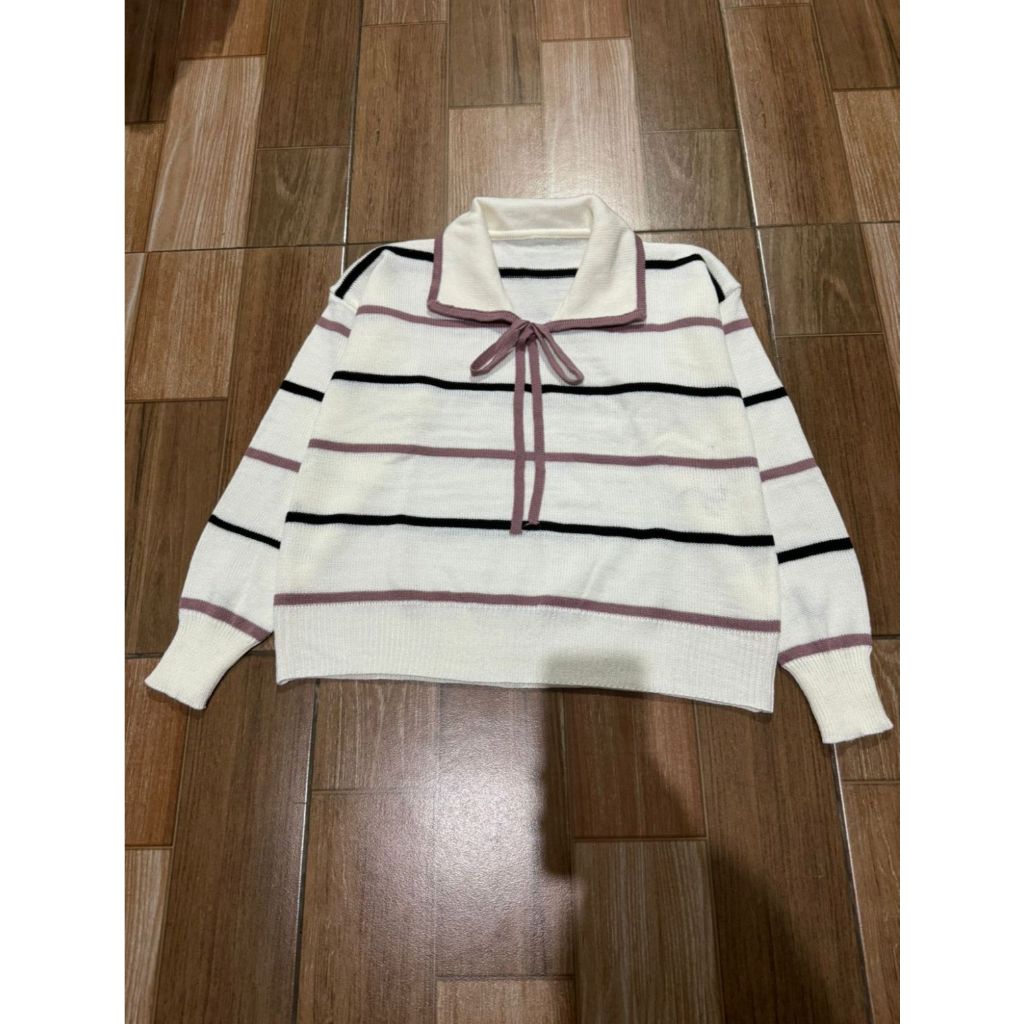 Atasan Rajut Wanita Motif Garis-Garis Selly Vita - Model Terbaru allsize