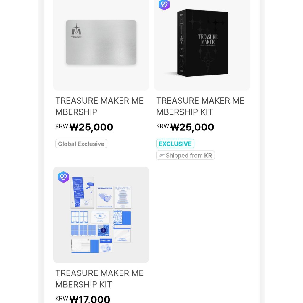 TREASURE MAKER MEMBERSHIP KIT FULLSET OFFICIAL MEMKIT WEVERSE YG (BACA DESKRIPSI)