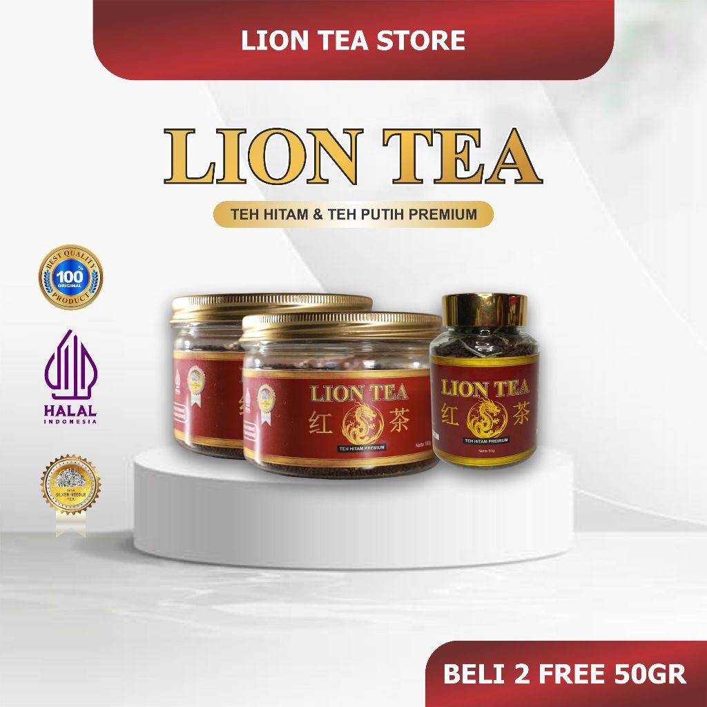 Teh Hitam Lion Tea Long Tea - Teh Hitam & Putih Long Tea - Beli 2 100gr Free 50gr Original Produk