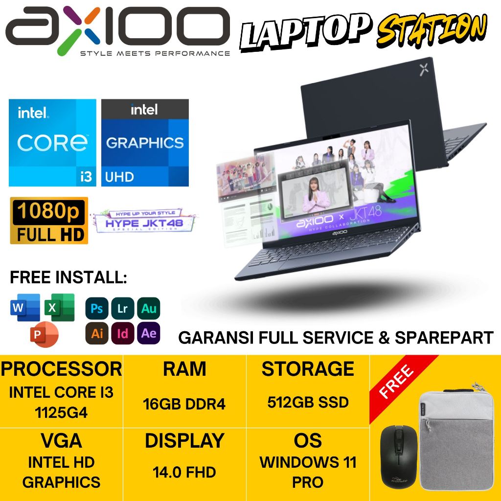 Axioo Mybook Hype 3 Core i3 16GB 512GB Windows 11
