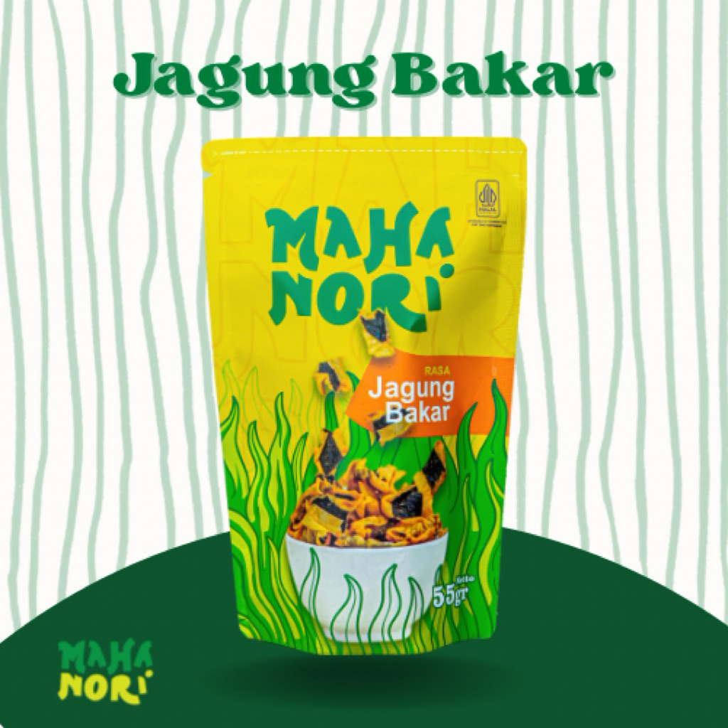 MAHANORI varian Rasa Jagung Bakar Roasted Corn Keripik Rumput Laut berbahan dasar Nori Sushi yang be