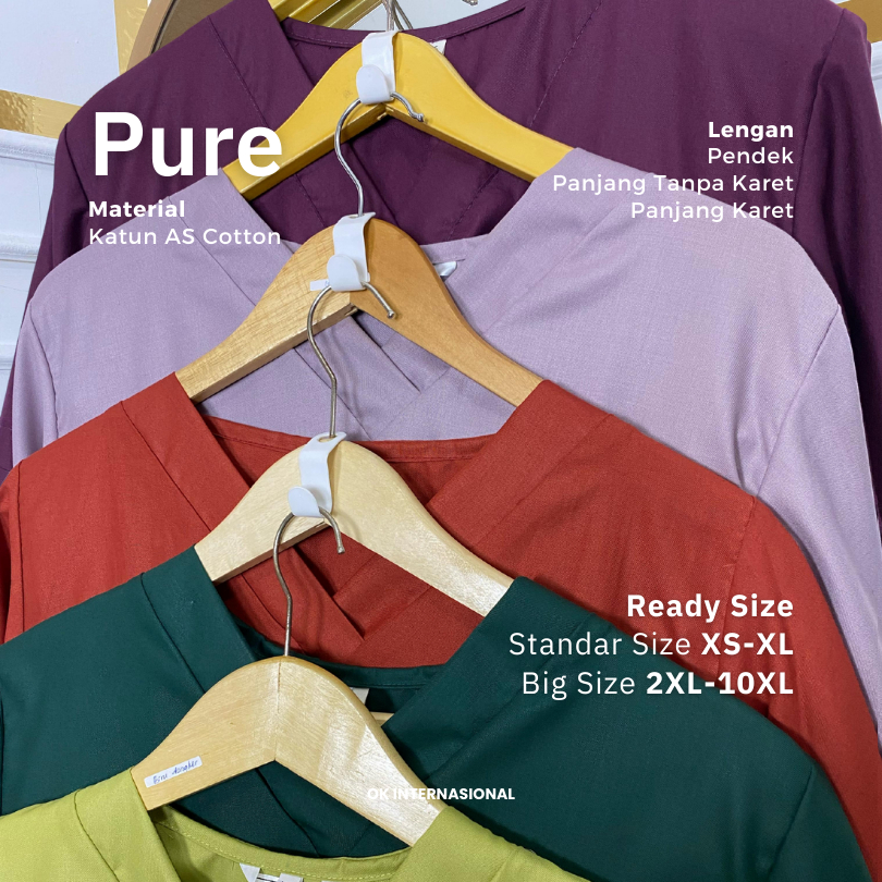 (Pure AS Cotton - Baju Saja Lengan Pendek & Panjang / Celana Saja) Seragam Jaga Ok Oka Scrub Medis N