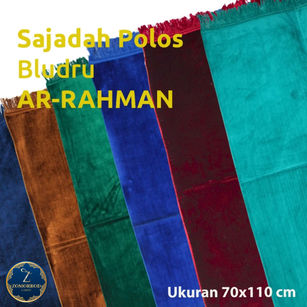 Sajadah Turkey Polos AR-RAHMAN Bahan Bludru Ukuran 70x110cm