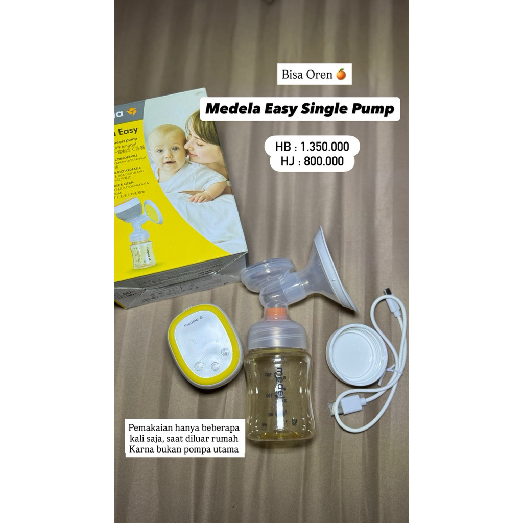 preloved pompa asi medela easy single pump handsfree kinmade