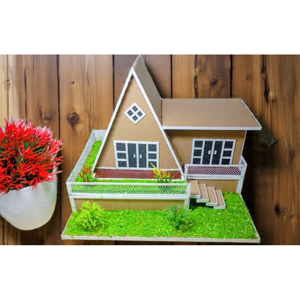 miniatur rumah kardus